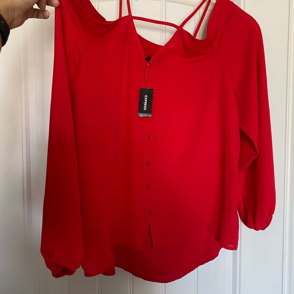 Express Women's Vibrant Red Blouse